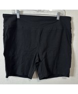 Hanes Women’s High Rise 7” Inseam Cotton Stretch Casual Black Shorts Siz... - $14.84