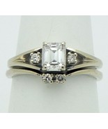 1/3+ ct Diamond Bridal Wedding Ring Set REAL Solid 14 K White Gold 4.1 g... - £962.36 GBP