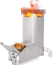 Lixada Camping Stove Collapsible Wood Burning Stainless Steel Rocket Stove - £28.30 GBP