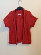 Old Navy Open Front Cardigan Chunky Cable Knit Sweater Girls Size Small Red - £9.59 GBP