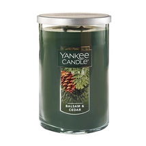 Yankee Candle Balsam &amp; Cedar - 22 oz Large Modern Brushed Lid Tumbler Ca... - £16.81 GBP