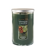 Yankee Candle Balsam &amp; Cedar - 22 oz Large Modern Brushed Lid Tumbler Ca... - £16.50 GBP