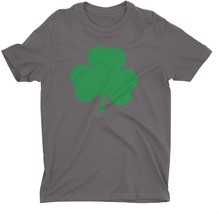 Men&#39;s Shamrock T-Shirt St Patrick&#39;s Day Tee Ireland Tee Shirt (Charcoal - Green) - £12.54 GBP+