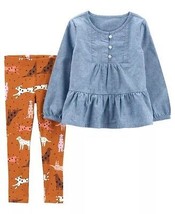 Carter&#39;s LIGHT BLUE Baby Girls Chambray Top and Leggings, 2-Piece Set, U... - $20.05