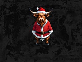 Holiday Highland Cow PNG, Charming Christmas Digital Image, Great for Crafting a - $3.00