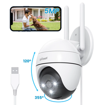 5MP Security Camera Wireless Wifi, 360° View PTZ Home Surveillance Camer... - £44.18 GBP