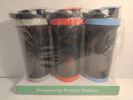 Vremi 3 Pack Protein Shaker Bottle Set 24 Oz Bottles w/ Blender Ball - £23.70 GBP