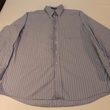Arrow Button Down Men&#39;s 16.5 Dress Blue Stripes Fairfield Pinpoint Wrink... - €8,95 EUR