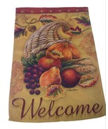 Diane Arthurs Cornucopia Thanksgiving Fall Garden Flag 18 x 4.75 Signed ... - £6.23 GBP