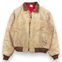 VTG 90s Carhartt J13 Tan Duck Quilt Flannel Lined Santa Fe Jacket XL Workwear ** - £59.16 GBP