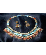 Egyptian Necklace &amp; Earrings c1925-30 Schiffer Book Piece $450-500 - £359.71 GBP