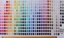 24.5&quot; X 44&quot; Panel Color Swatches Chart Rainbow Kona Cotton Fabric Panel D467.58 - £7.50 GBP