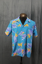 Vintage Hawaiian Shirt - Neon Floral Pattern by Kai Nani - Men&#39;s Large - $1,047.00 MXN