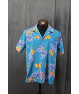 Vintage Hawaiian Shirt - Neon Floral Pattern by Kai Nani - Men&#39;s Large - $75.07 CAD