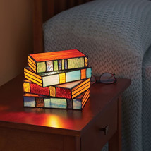 Colored Glass Folding Book Lamp Resin Crafts Table Lamp - £18.55 GBP+