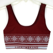 Lucky Brand Women&#39;s Size 1x XL Wire Free Wine Snowflake Comfort Sports Bra - £11.62 GBP