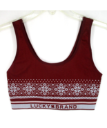 Lucky Brand Women&#39;s Size 1x XL Wire Free Wine Snowflake Comfort Sports Bra - £11.66 GBP