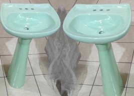 Mexican Talavera Pedestal Sink Handcrafted Ceramic - Verde Pastel - - $11,222.06 MXN