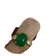 Vintage green Jade Golden Ring Size 7.5 - £34.83 GBP