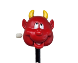VINTAGE 1990 RUSS WIND UP RED DEVIL MOVING PENCIL W/ PLASTIC TOPPER - $19.00