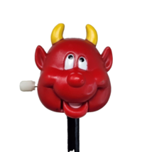 VINTAGE 1990 RUSS WIND UP RED DEVIL MOVING PENCIL W/ PLASTIC TOPPER - £14.97 GBP