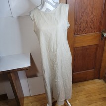 Womans Coldwater Creek Linen Blend Sleeveless Maxi Dress Tan/Khaki Petite MedAC - £18.98 GBP