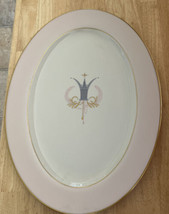 Vintage FIne Arts Royal Splendor Pink China  15&quot; Oval Serving ￼Platter - £27.75 GBP