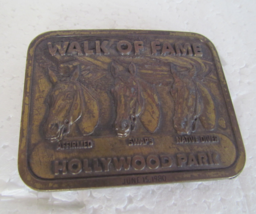 Vintage Horse Racing Hollywood Walk Of Fame Brass Belt Buckle-  June 15, 1980 - £15.00 GBP
