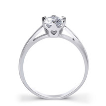 1 Carat Round Cut Cz Engagement Ring w/ Heart Shape Setting Gold Plated Size 5-9 - £28.64 GBP