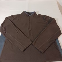 Lands' End Men's Brown & Gray Fleece 1/4 Zip Pullover Sweatshirt Size XL image 12