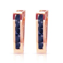 1.3 Carat 14K Solid Rose Gold Natural Sapphire Gemstone Earrings 0.67&quot; Length - £362.08 GBP