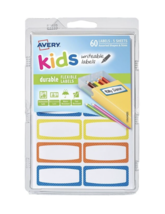 Avery Durable Labels for Kids&#39; Gear 41442, Assorted, 3/4&quot; x 1-3/4&quot;, Pack of 60 - £4.32 GBP