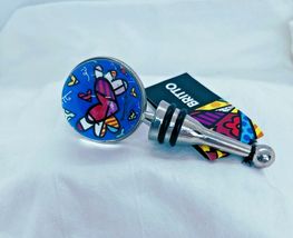 Romero Britto  Bottle Stopper Flying Heart Blue Rare Retired Collectible #331461 image 4