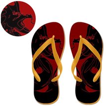 Black Dragon Flip Flops with Orange Straps - Women&#39;s - $18.99