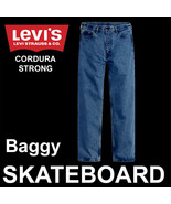 LIMITED MEN'S LEVI'S SKATEBOARD "LOT" 5 POCKET CORDURA STRONG JEANS BLUE... - $109.99