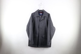 Vintage 90s Pendleton Mens Medium Lined Wool Full Zip Jacket Heather Gray USA - £86.26 GBP
