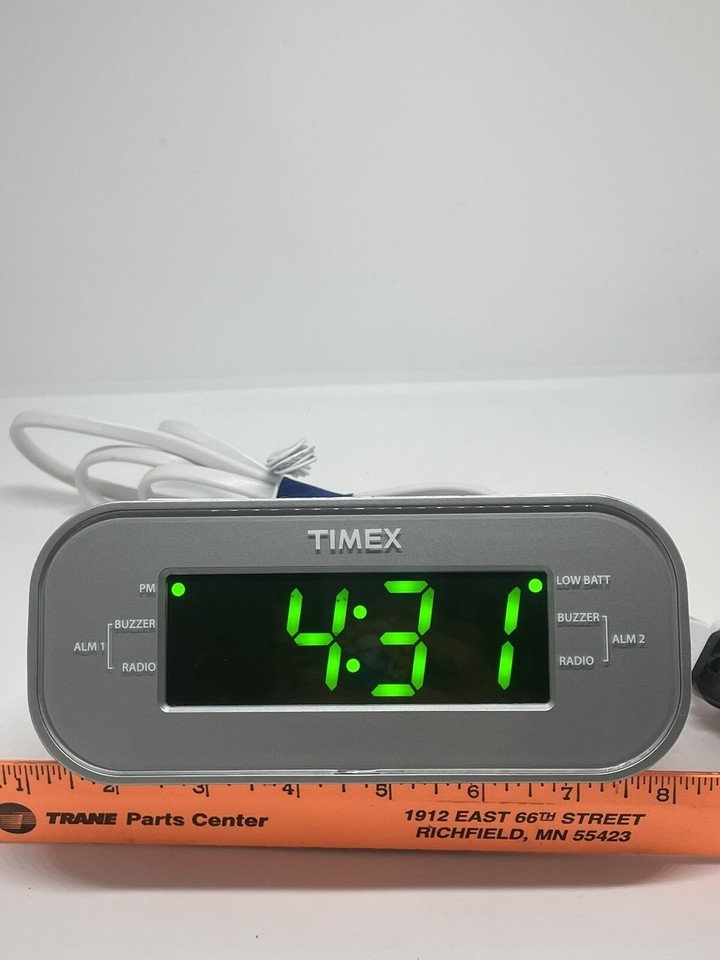 Timex  AM/FM Dual Alarm Clock Radio with 1.2-Inch Green Display Model T2... - $13.37