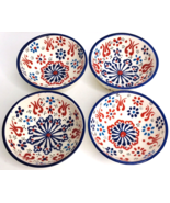 4 Small Bowls Aydin Turkish Iznik Raised Floral Ceramic Bowls 3.5” X 1.5... - £9.13 GBP