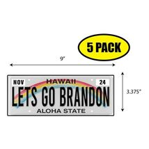 5 PACK 3.37"x 9" LETS GO BRANDON PLATE Sticker Decal Gift MAGA Trump BS0284 - $6.53