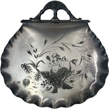 Antique Victorian Silverplate Little Mermaid Footed Tray Wm. Rogers 725 7&quot; B10 - £47.62 GBP