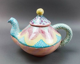 Mackenzie Childs Vintage &quot;Keukenhof&quot; Pottery Teapot Retired - £148.67 GBP