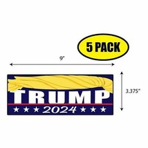 5 Pack 3.375&quot;x9&quot; Trump Hair 2024 Sticker Decal Humor Funny Gift Trump BS0148 - £6.48 GBP