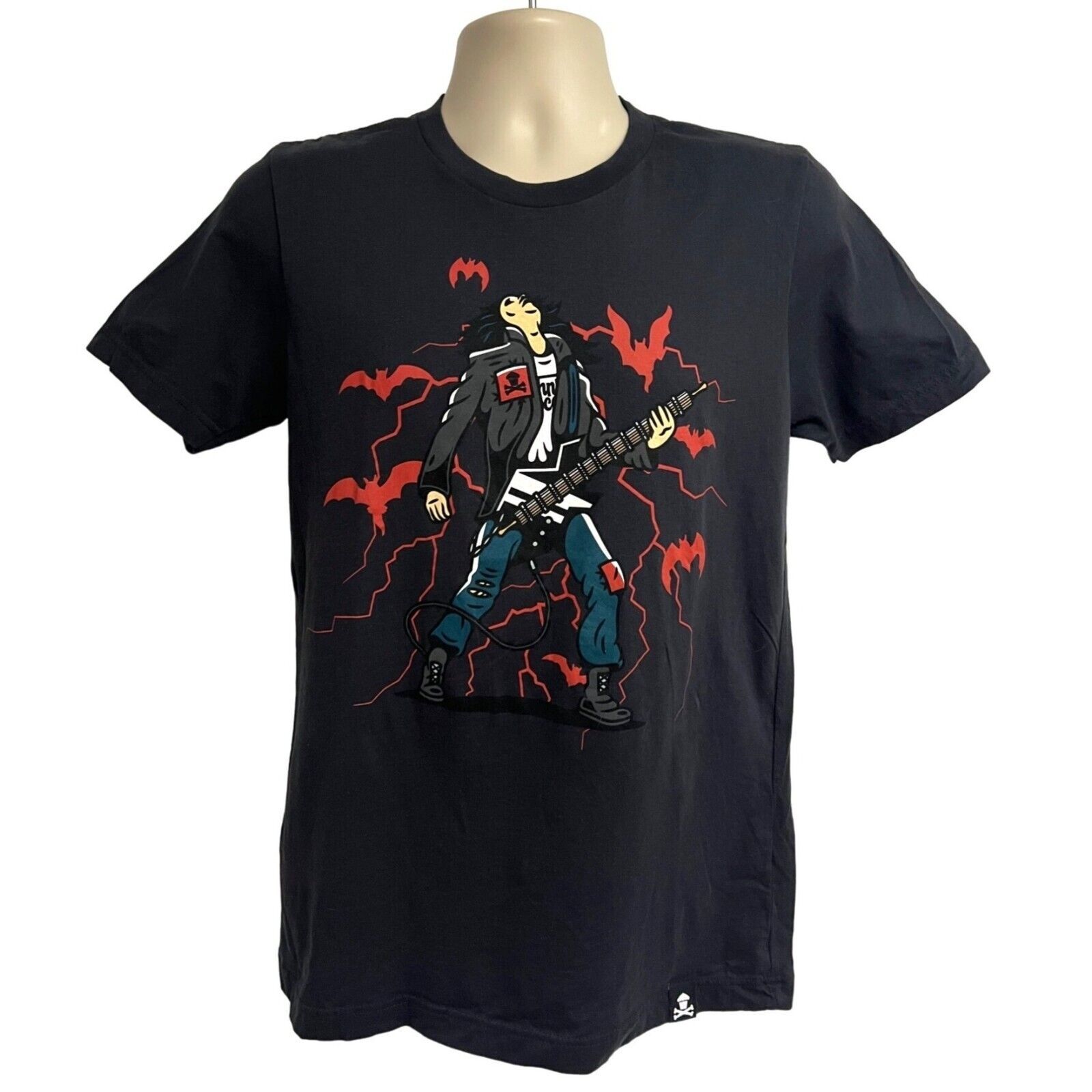 Primary image for Johnny Cupcakes Rockstar Mens Dark Gray Graphic T-Shirt Medium Music Bats Cotton