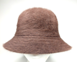 Angora Rabbit Fur Blend Bucket Hat Brown One Size Y2K Kangol Style Fuzzy... - £18.94 GBP