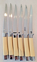 Set of 6 Vintage Carvel Hall Stainless Steak Knives Cutlery | Ivory | Excellent - £14.08 GBP