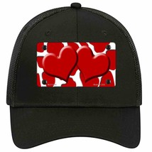 Red White Giraffe Red Centered Hearts Novelty Black Mesh License Plate Hat - £22.92 GBP