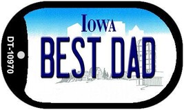 Best Dad Iowa Novelty Metal Dog Tag Necklace DT-10970 - £12.59 GBP