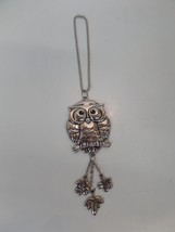 Unbranded Decorative Silvertone Owl Trinket on Beaded Chain Total Length 7&quot; - £11.06 GBP