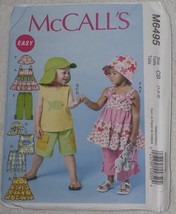 McCall&#39;s Pattern 6495 Toddler Girl&#39;s Boy&#39;s Top, Pants, Shorts, Hat Sizes 1-3 UC - £5.58 GBP