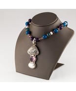 Gemstone Beaded Necklace with Mother of Pearl, Amethyst, and Fossil Clam... - $14,402.82 MXN